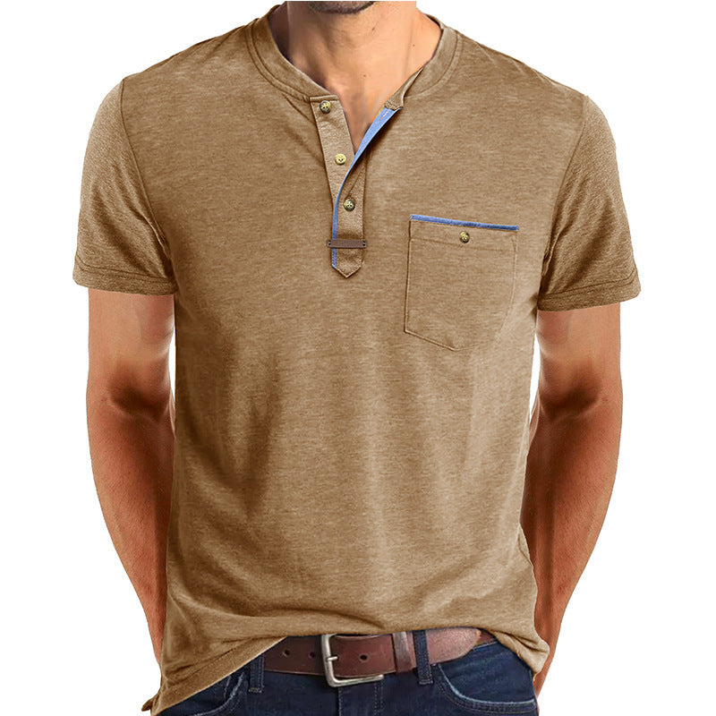 Herren Kurzarmshirt im Henley-Stil