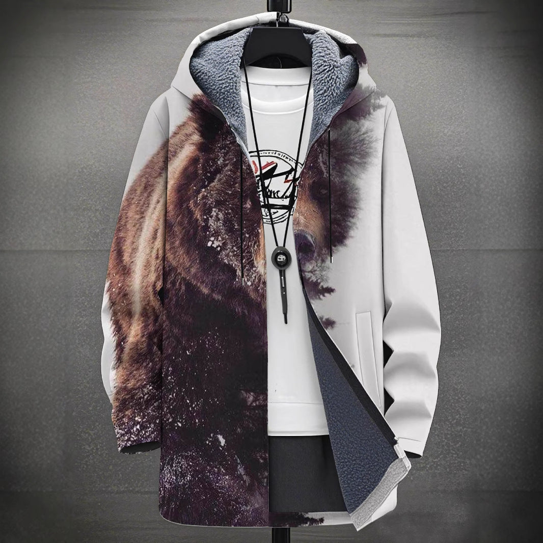 Herren-Freizeitjacke mit Digitaldruck und Samt