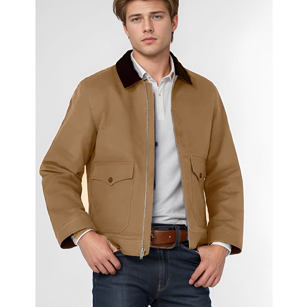 Lässige Herren-Baumwoll-Canvas-Jacke für Frühling und Herbst