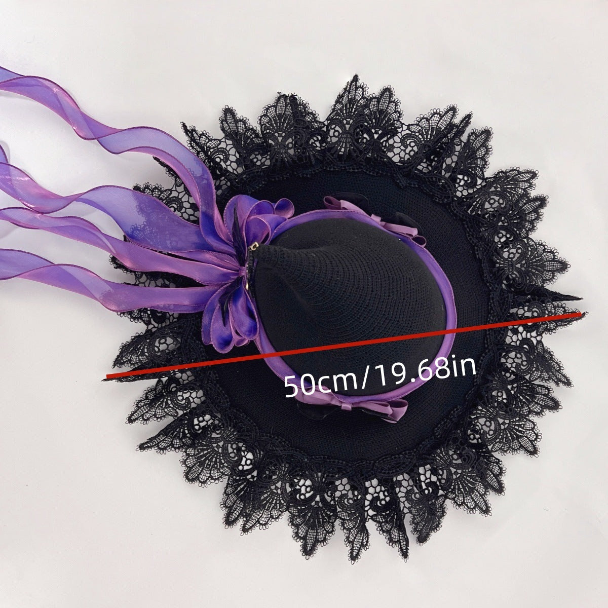 Handgefertigter dunkler Teufel Gothic Lolita Spitzenhexenhut