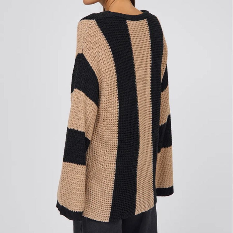 Lässiger, lockerer europäischer und amerikanischer Pullover für Damen