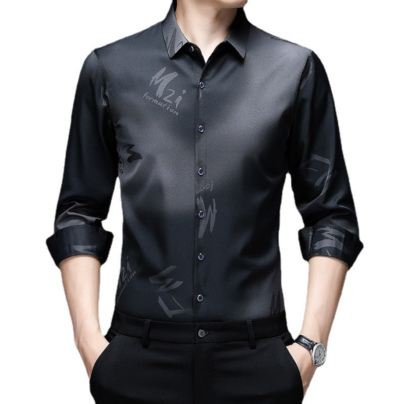 Herren Cardigan mit Print – Langarm-Freizeitshirt aus Polyester-Mix