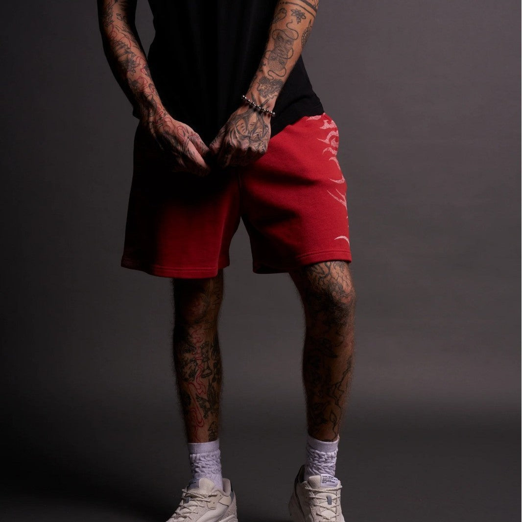 Casual Sportshorts mit Flame-Design