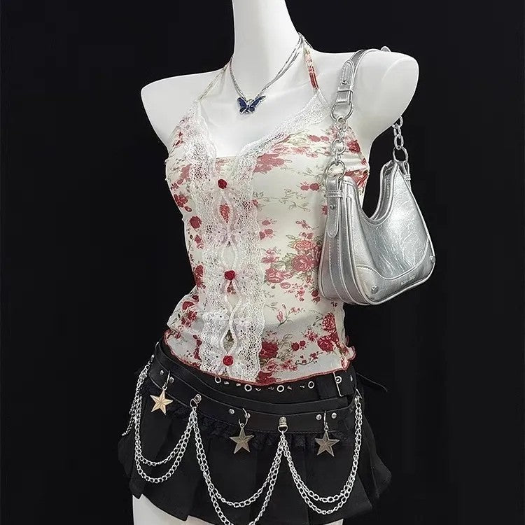 Fashion Lace Edge V-neck Small Sling Women