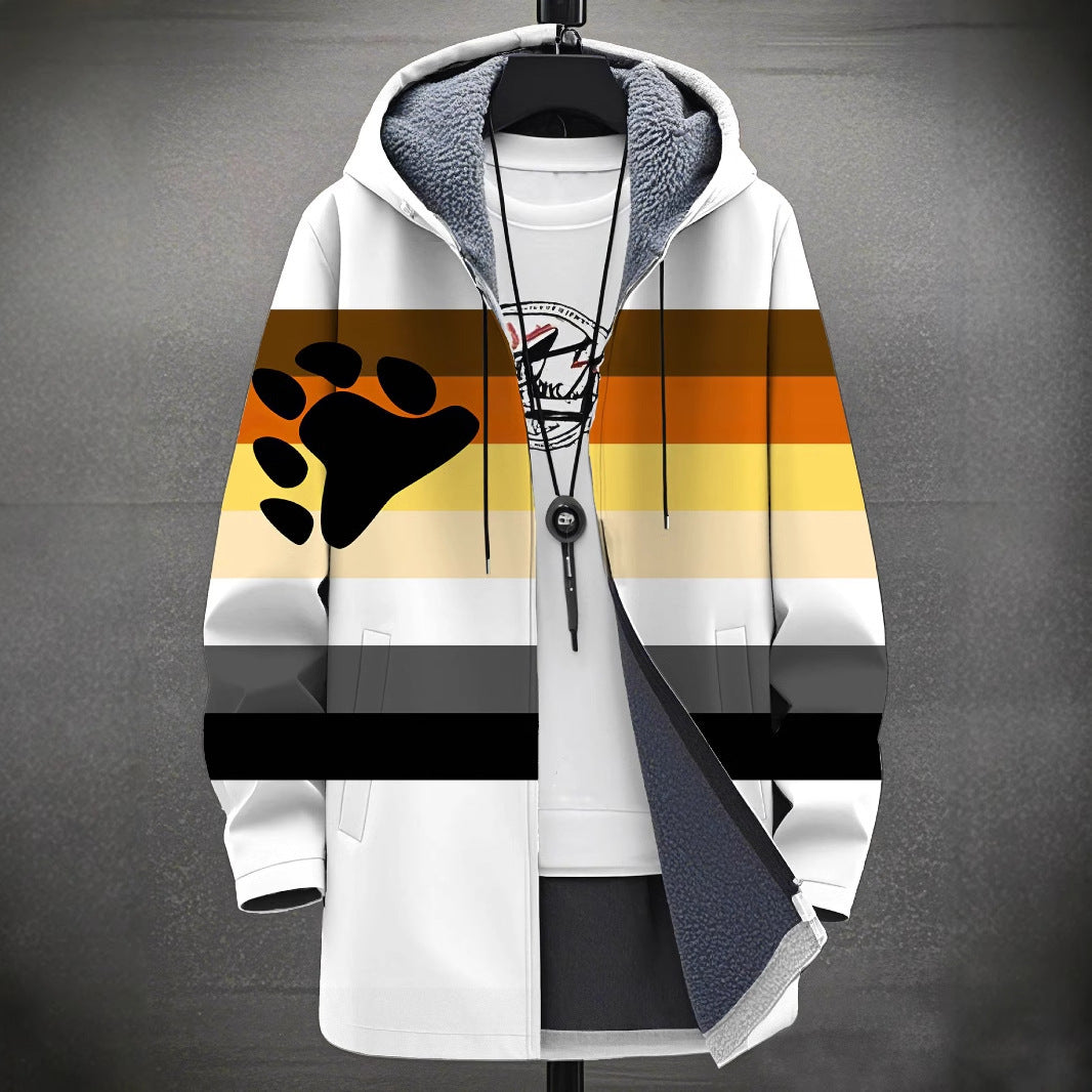 Herren-Freizeitjacke mit Digitaldruck und Samt