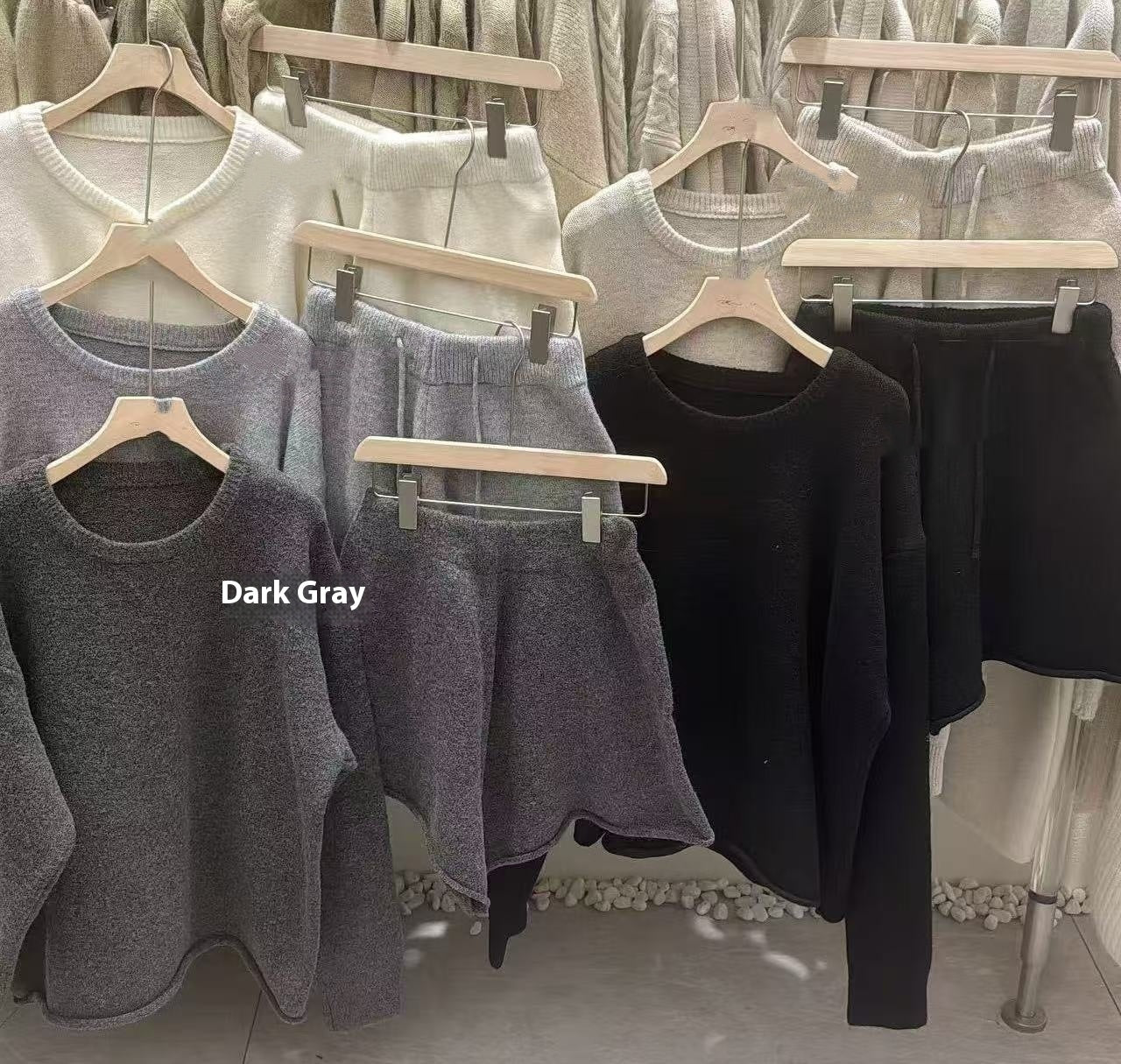 Gemütliches Damen Zweiteiler-Set aus Strick – Sweater & Shorts, One Size