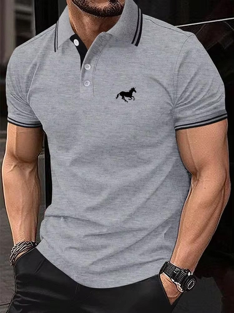 Herren Slim-Fit Streifen-T-Shirt – Leichtes Sommer-Polyester, S–5XL