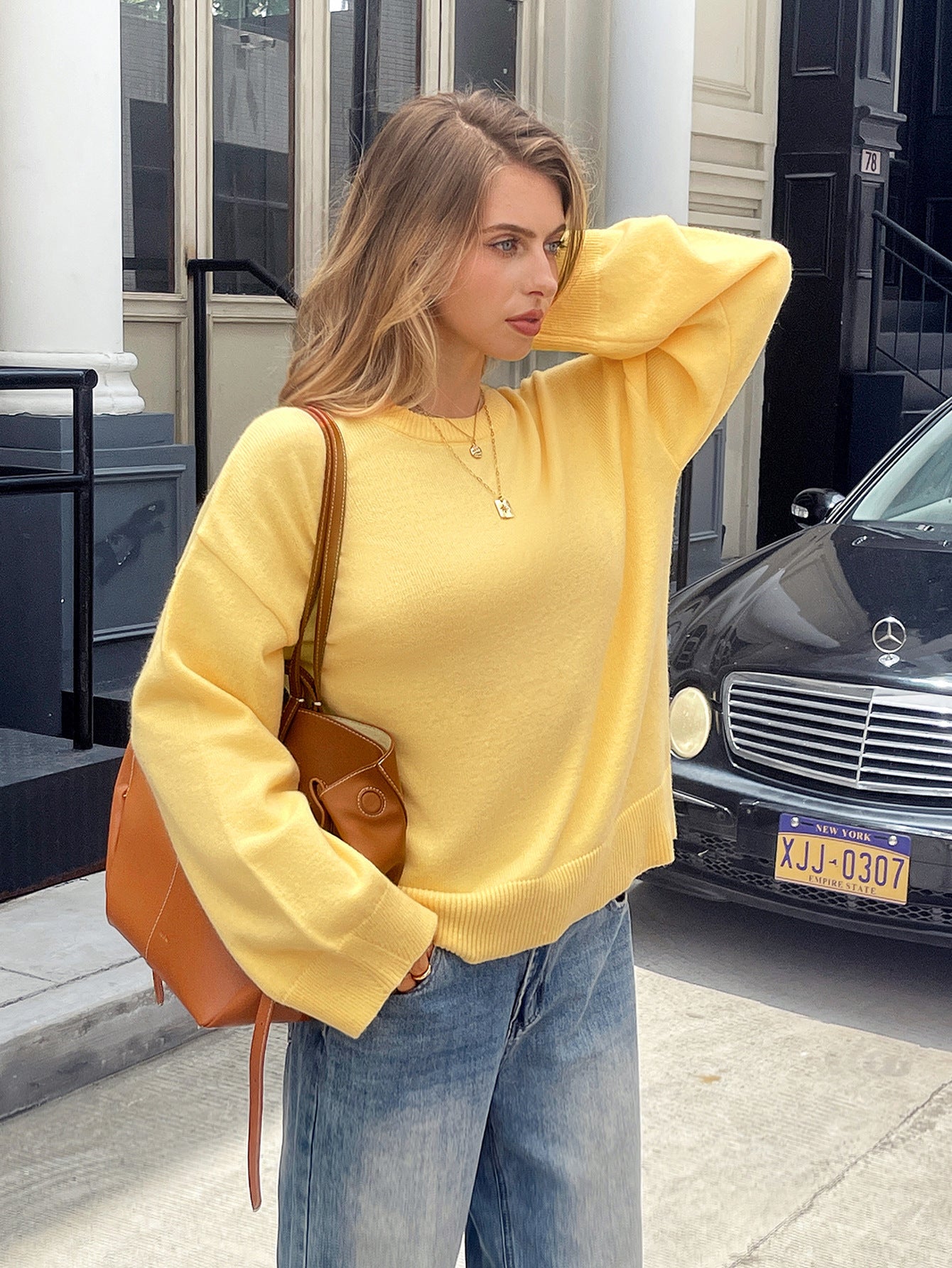 Gemütlicher Damen-Sweater in Wolloptik – Lockere Passform, dickes Material, S–XL, einfarbig