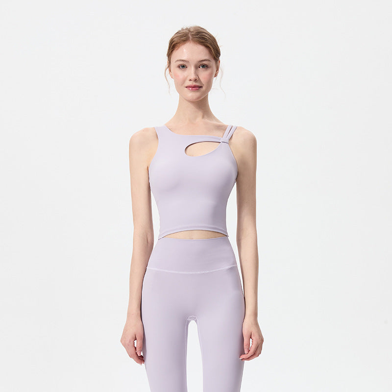 Yoga-Kleidung mit Brustpolster, stoßfestem BH, Fitnessweste
