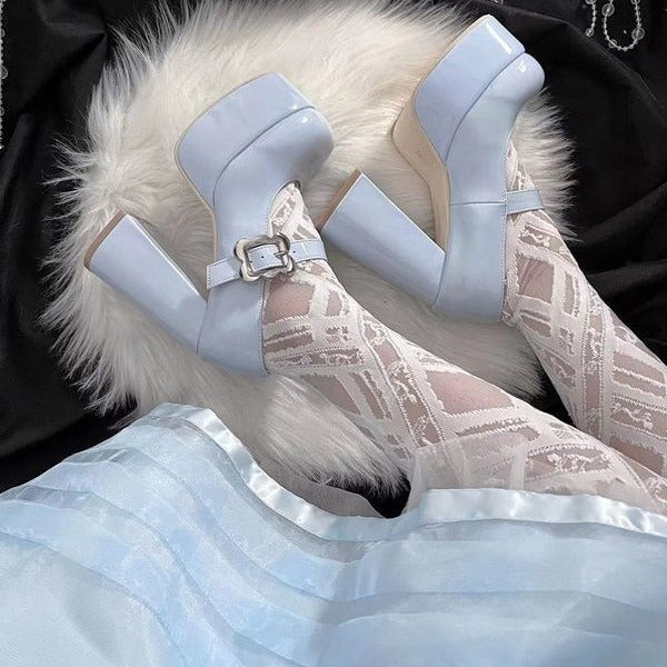 Pumps mit Blockabsatz und runder Spitze für Damen