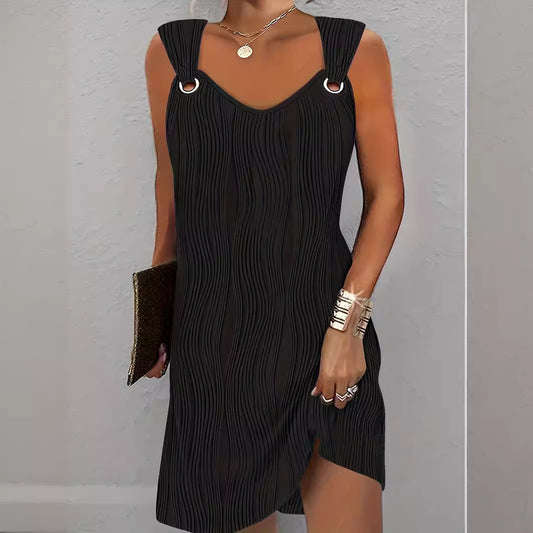 Damen Sommerkleid – Wasserwellen-Optik, ärmellos