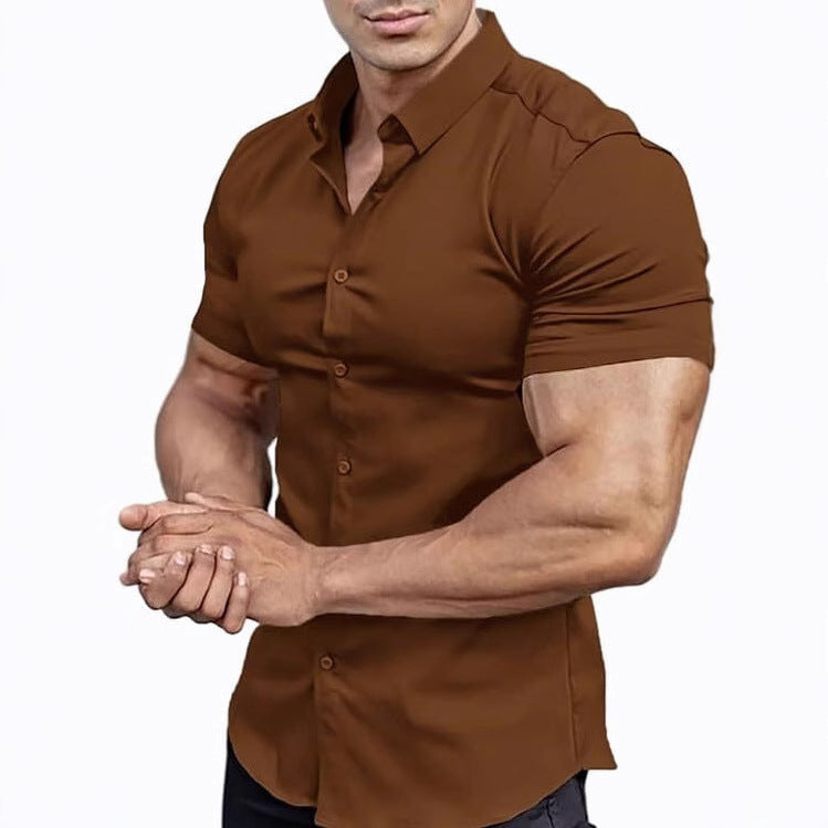 Herren Kurzarm-Cardigan aus Polyester – Leichtes Freizeitshirt in vielen Farben