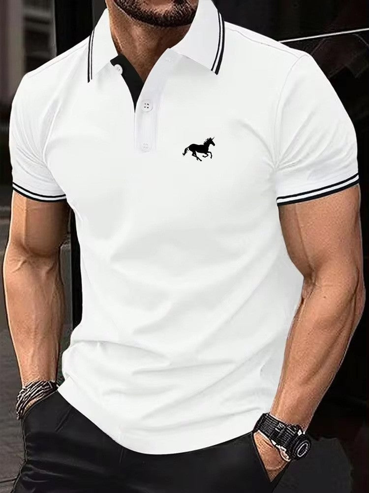 Herren Slim-Fit Streifen-T-Shirt – Leichtes Sommer-Polyester, S–5XL