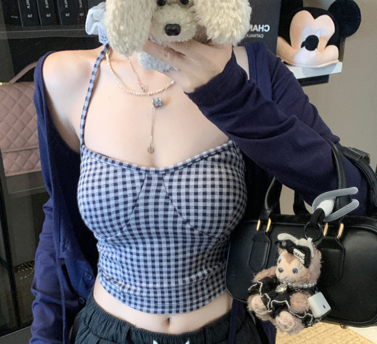 Modischer Damen-Kurzcardigan mit feinen Trägern