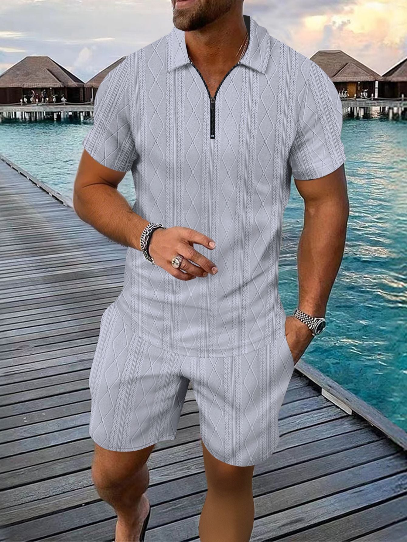 Herren Freizeit-Set – Polo Shirt & Shorts