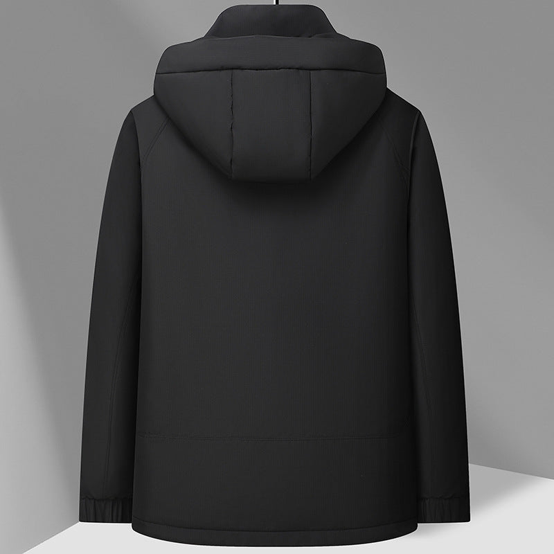 Outdoor-Kapuzenjacke mit weißer Entendaunenfüllung