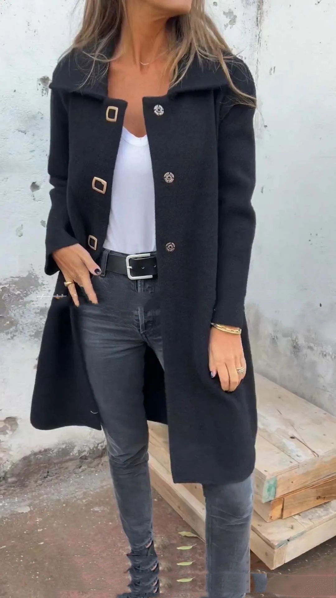 Herbst- und Winter-Damen-Pumps aus Wolle, einreihig, einfarbig, mittellang, einfarbig, aus Wolle.