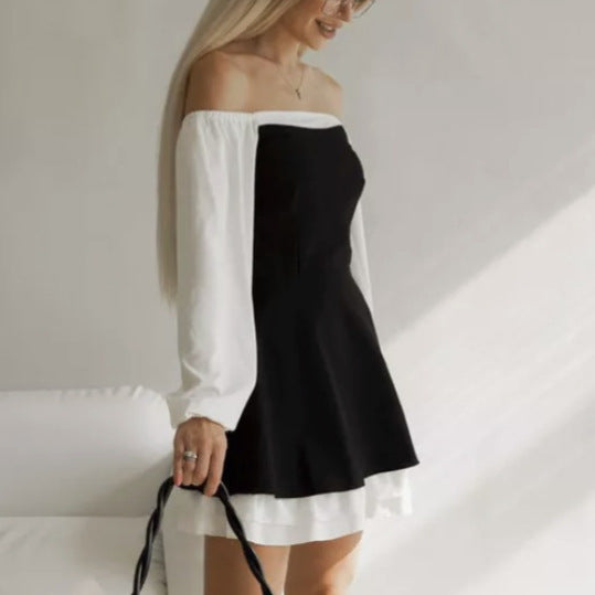 Hoch taillierter Rock in Schwarz-Weiß, S–L