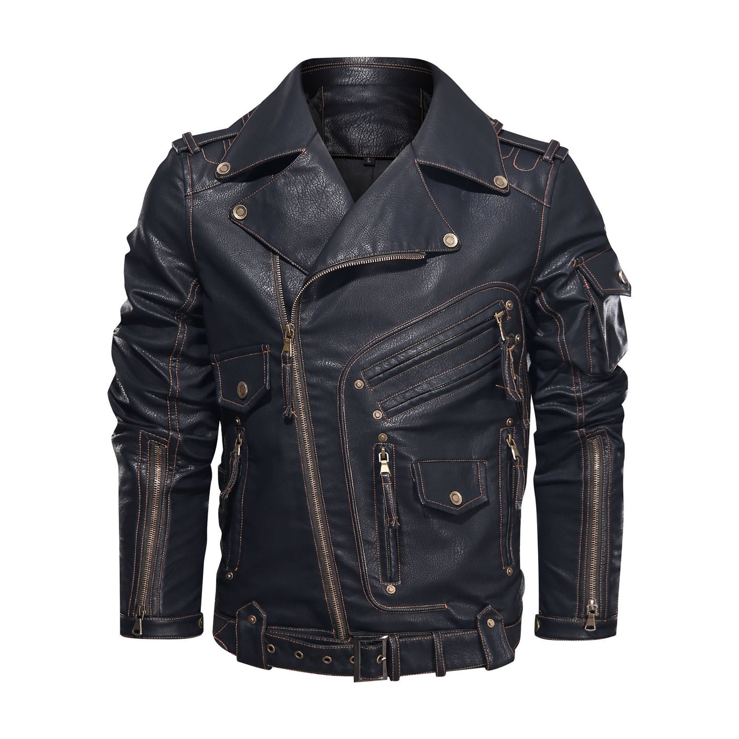 Motorcycle Leather Jacket, Punk Style PU Jacket