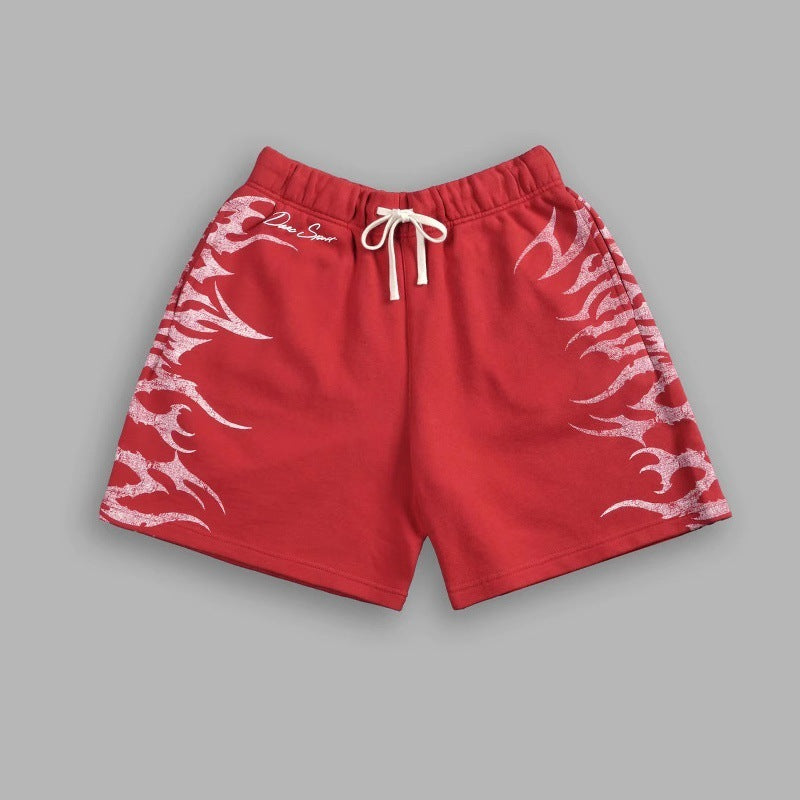 Casual Sportshorts mit Flame-Design