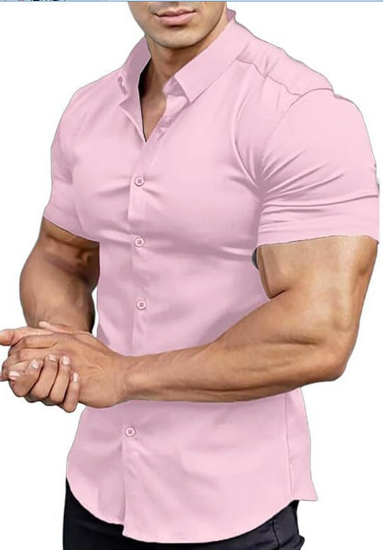 Herren Kurzarm-Cardigan aus Polyester – Leichtes Freizeitshirt in vielen Farben