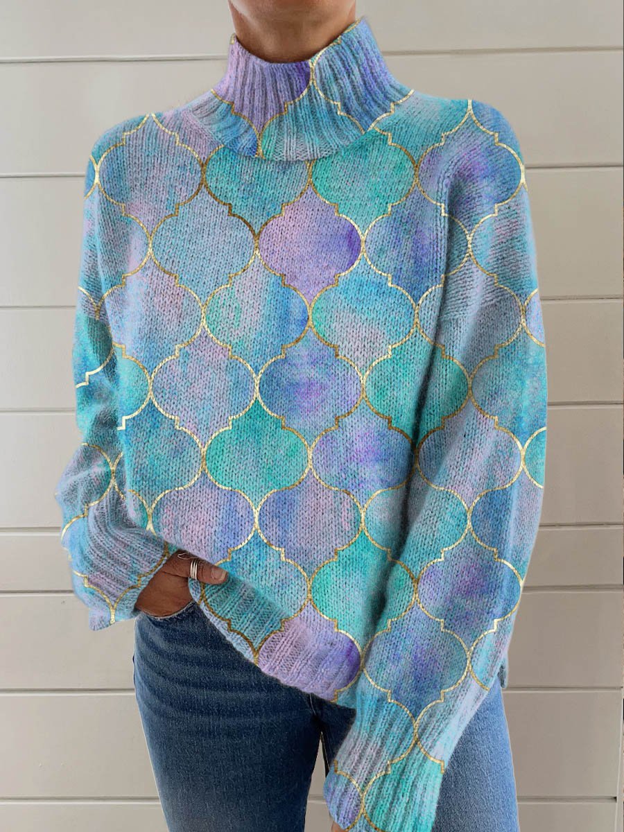 Lässiger Cardigan mit abstraktem Print für Damen