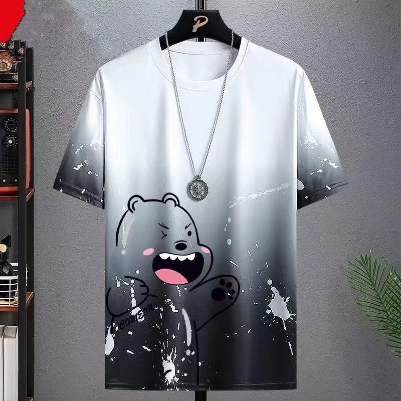 Korean Style Camouflage T-Shirt für Herren mit Farbverlauf