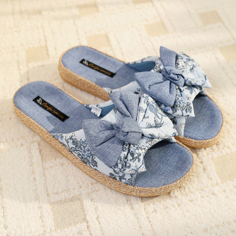 Damen-Leinenpantoffeln für alle Jahreszeiten, rutschfest