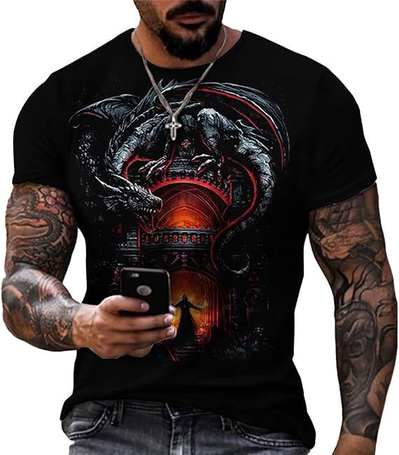 Bedrucktes Herren-T-Shirt mit Totenkopfmotiv, Kurzarm, Rundhalsausschnitt – Bestseller