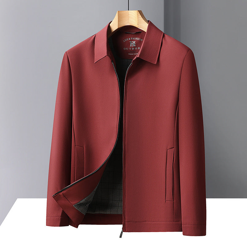 Herren-Freizeitjacke mit Polokragen, einfarbig