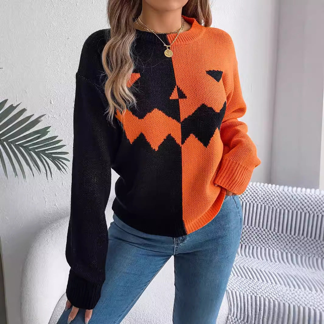 Stylischer Halloween-Knit – Langarm & modisch