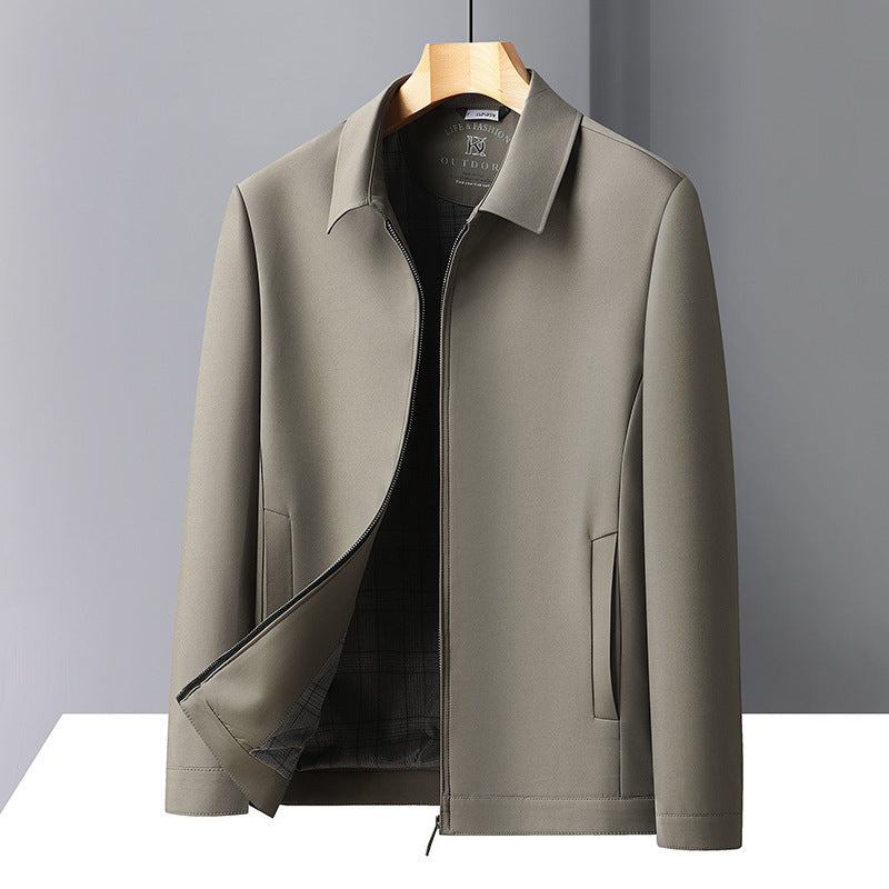 Herren-Freizeitjacke mit Polokragen, einfarbig