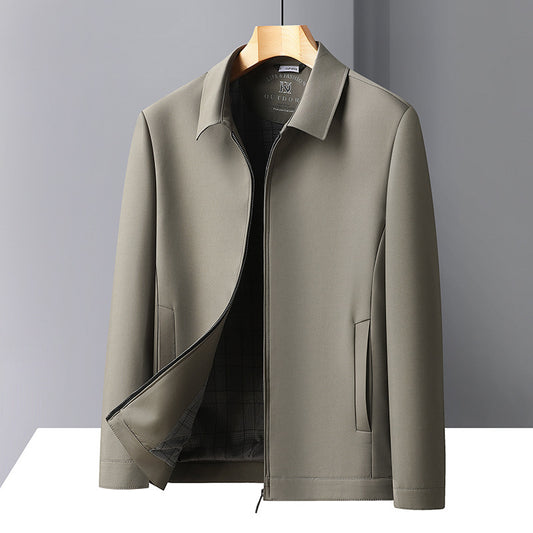 Herren-Freizeitjacke mit Polokragen, einfarbig