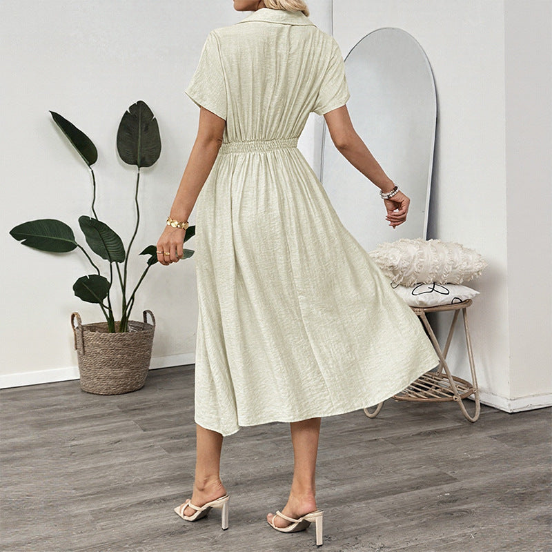 Hellgrünes Twill-Kleid im Commuter-Stil, Basic, S–XL