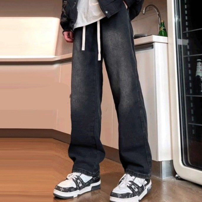 Herren-Jeans mit Kordelzug im Korean-Style